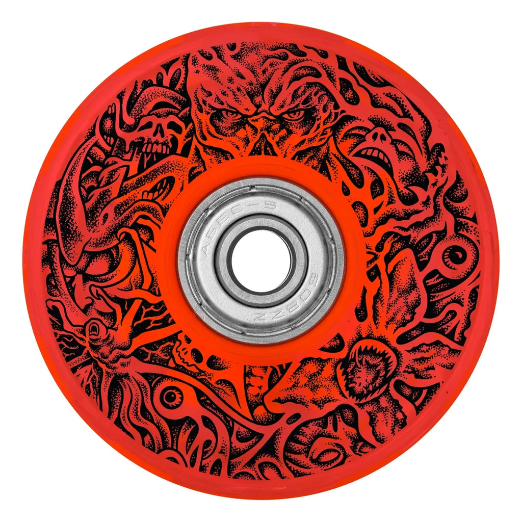 Santa Cruz - Stranger Things Hellfire Club Light Ups OG Slime Red 66mm 78a skateboardwielen