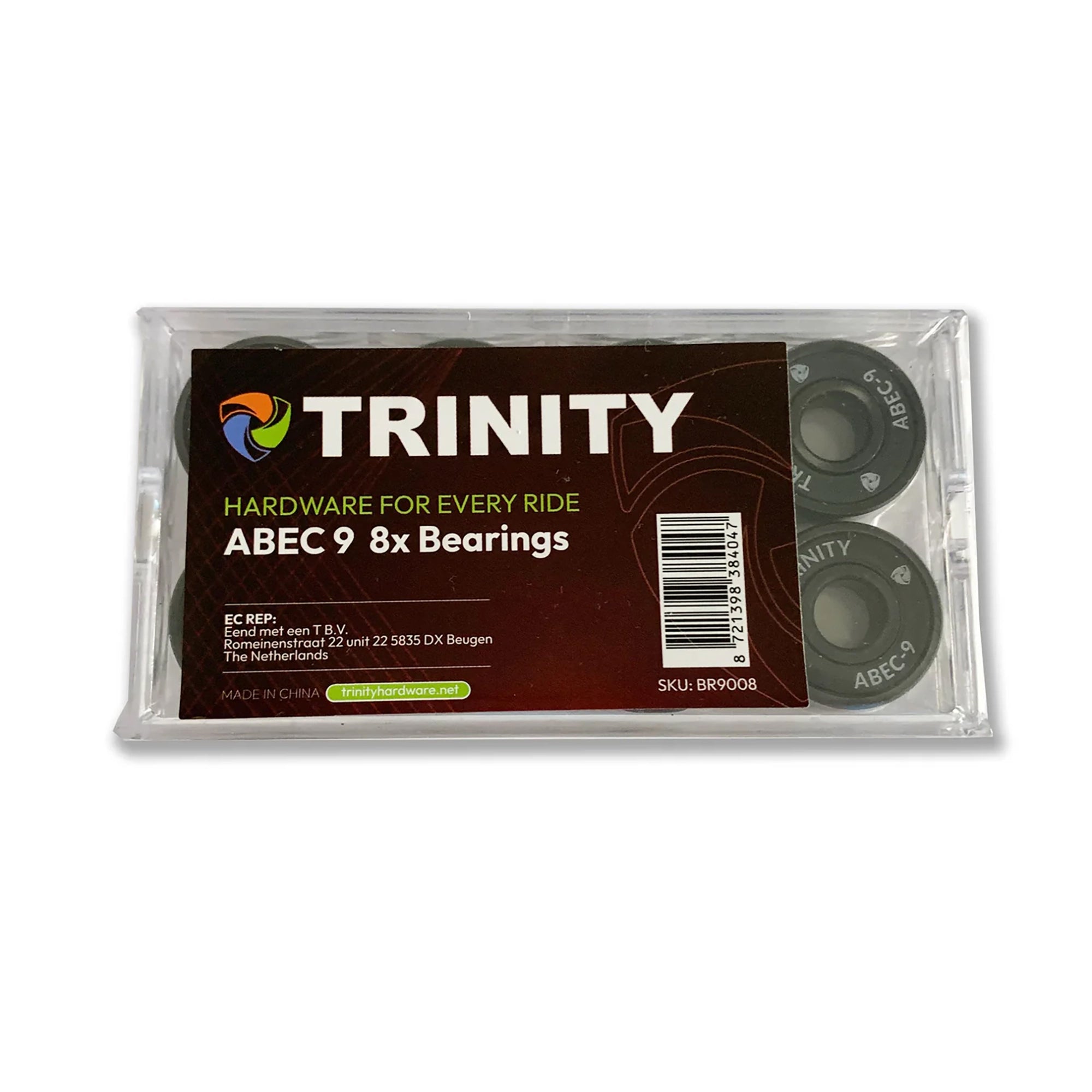 TRINITY ABEC 9 Skateboard Kogellagers 608-2RS - Set van 8