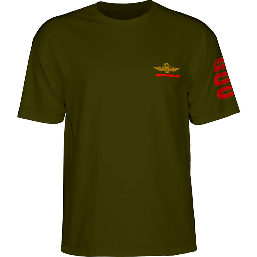 Powell Peralta Bones Brigade Bomber T-shirt - Military Green (Maat L)