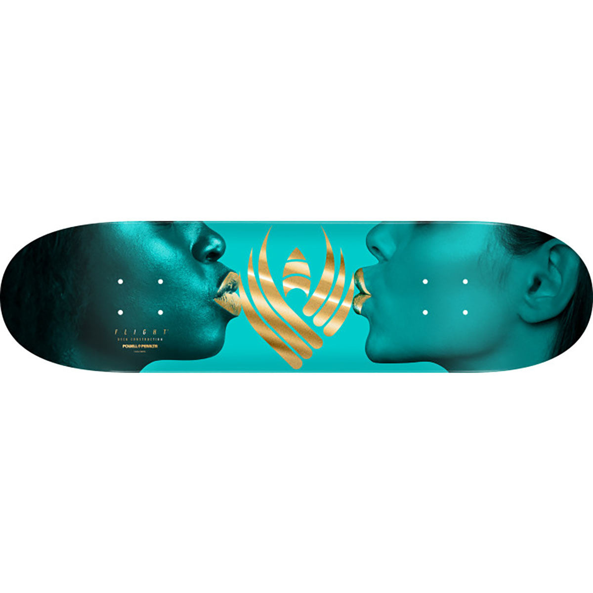 Powell Peralta Kiss 8.13" Turquoise / Gold Foil FLIGHT® skateboard deck