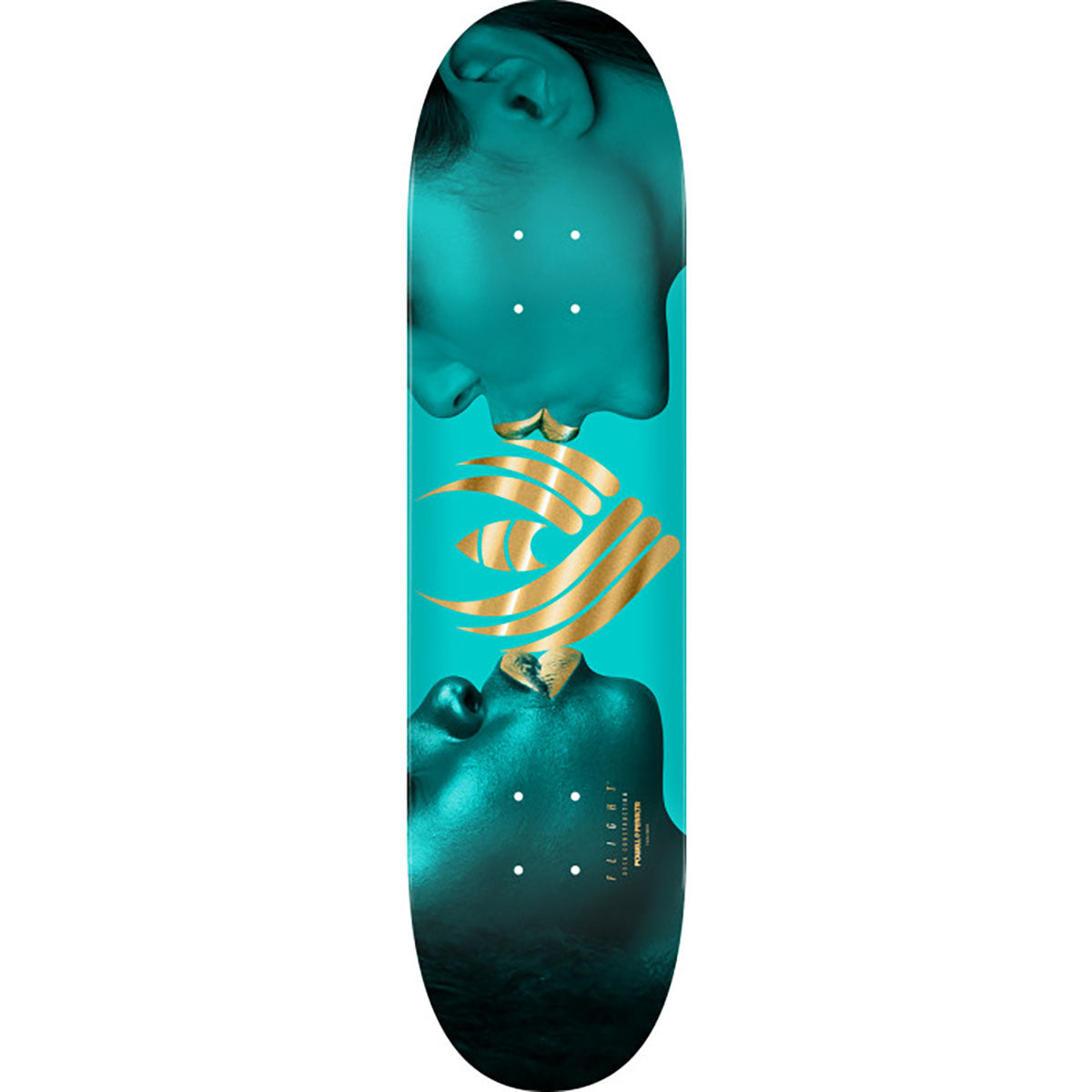 Powell Peralta Kiss 8.13" Turquoise / Gold Foil FLIGHT® skateboard deck