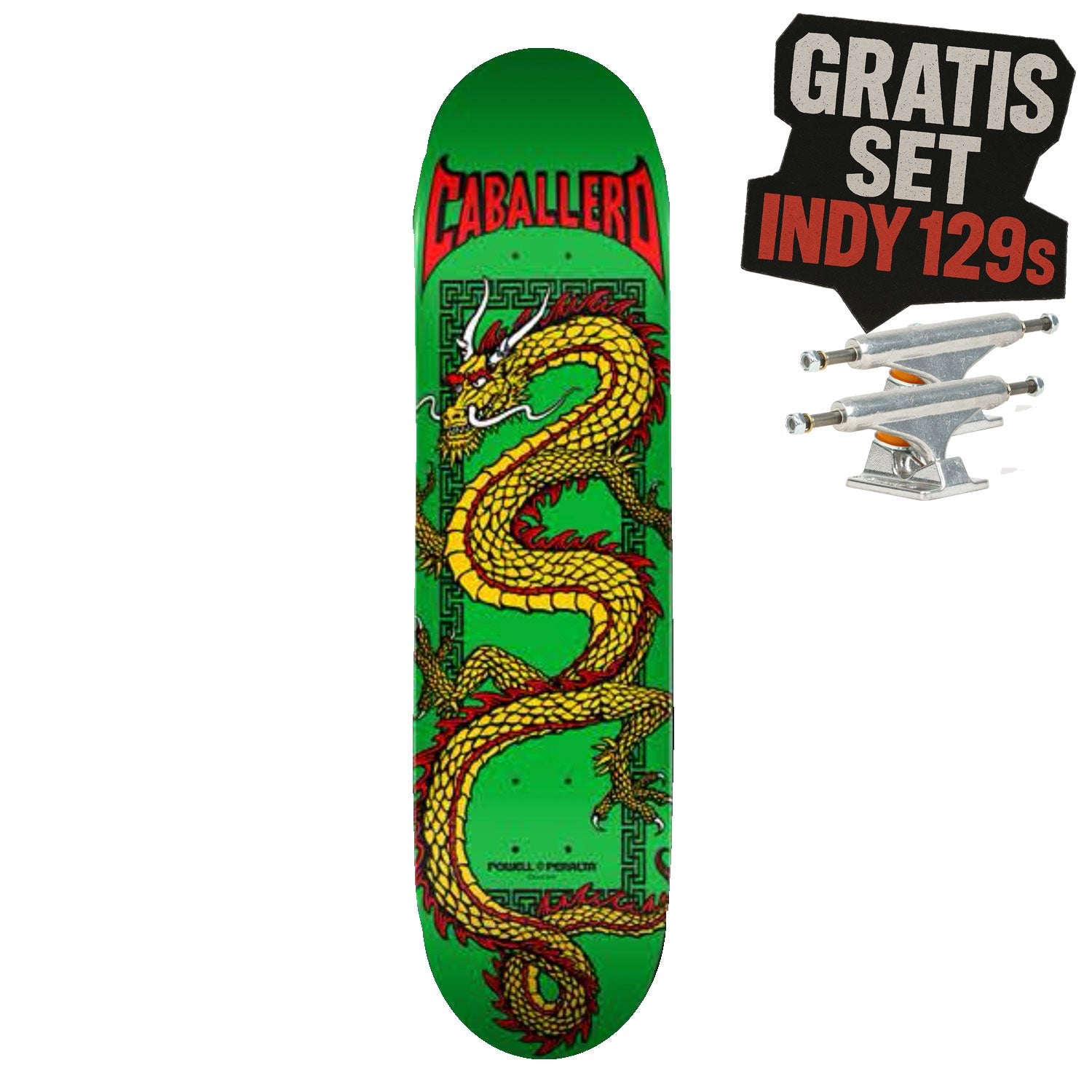 Powell Peralta Deck - Cab Chinese Dragon - Green - 7.5" (Birch)