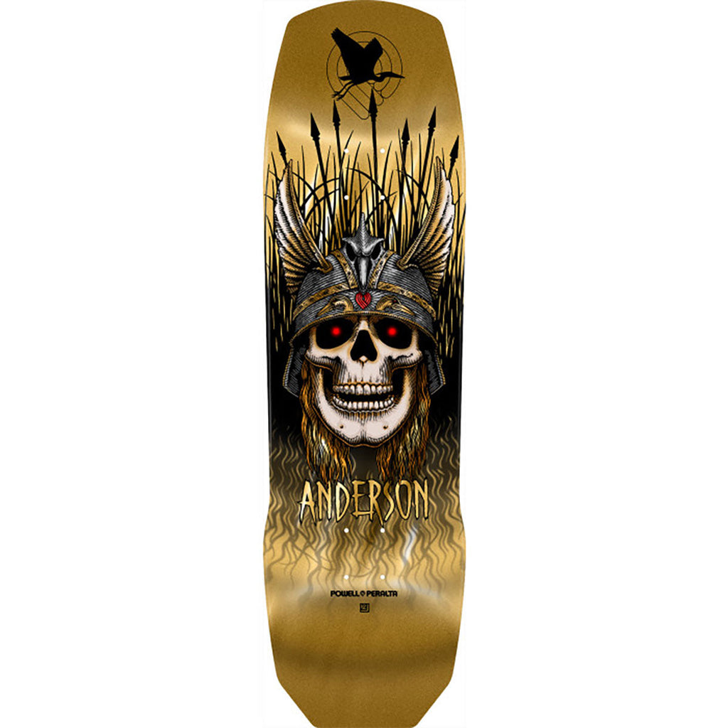 Powell Peralta Andy Anderson Heron Skull 9.13" Gold Foil skateboard deck