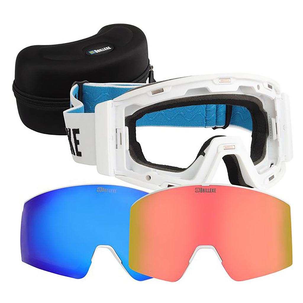 Snowboardbril Wit - Inclusief 2 Verwisselbare Lenzen & Hardcase