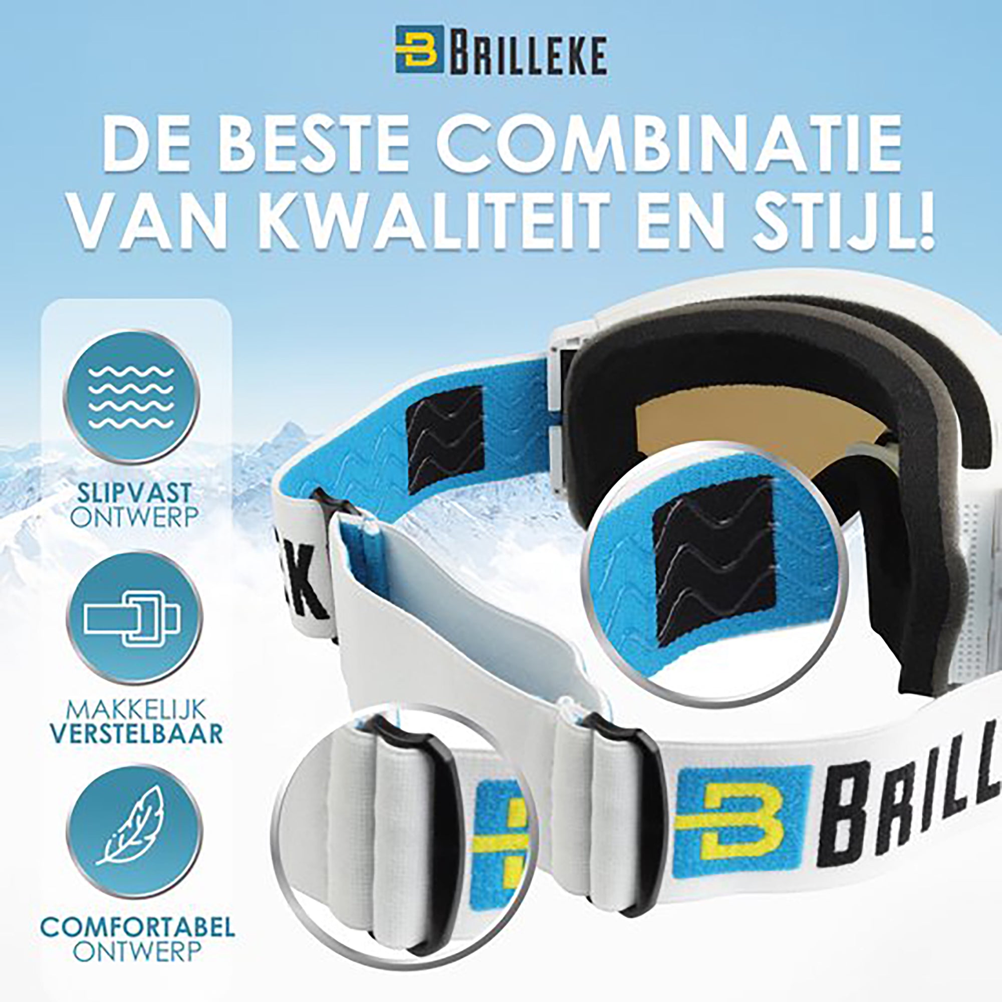 Snowboardbril Wit - Inclusief 2 Verwisselbare Lenzen & Hardcase