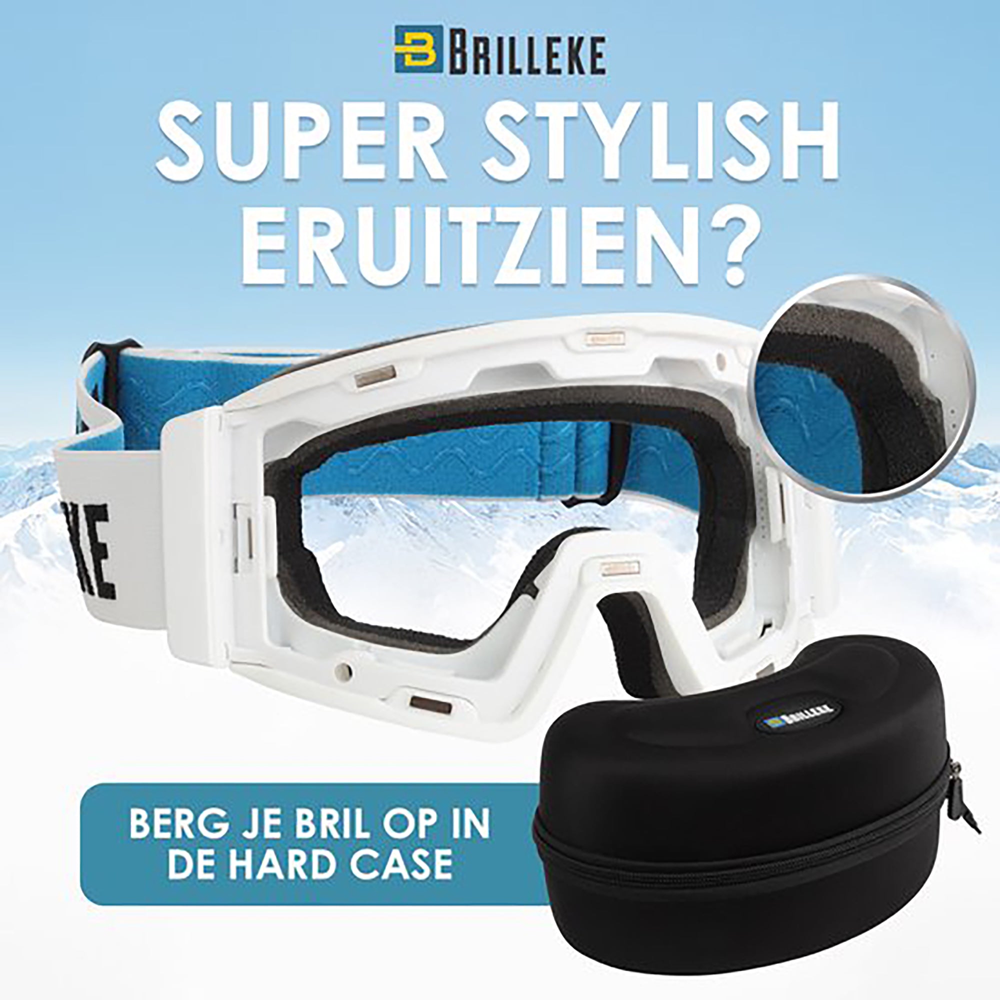Snowboardbril Wit - Inclusief 2 Verwisselbare Lenzen & Hardcase