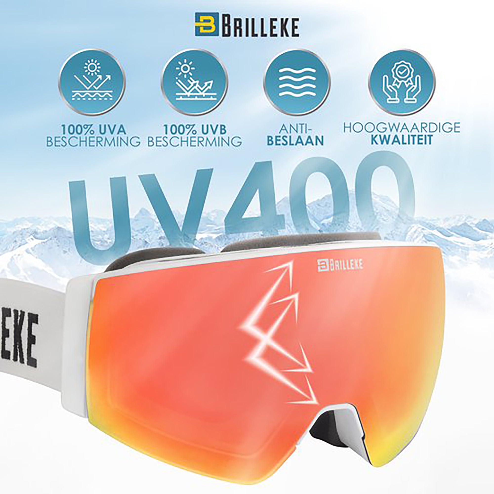 Snowboardbril Wit - Inclusief 2 Verwisselbare Lenzen & Hardcase