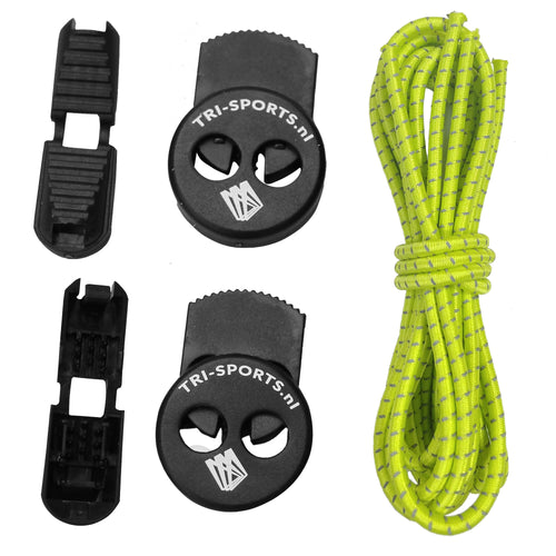 Tri-Sports Elastische Snelveters Reflecterend - 120 cm - 3 mm - Voor Hardlopen & Triathlon