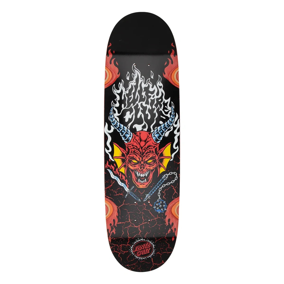 Santa Cruz - Stranger Things Hellfire Club Flames 9.00in x 32.00in skateboard deck