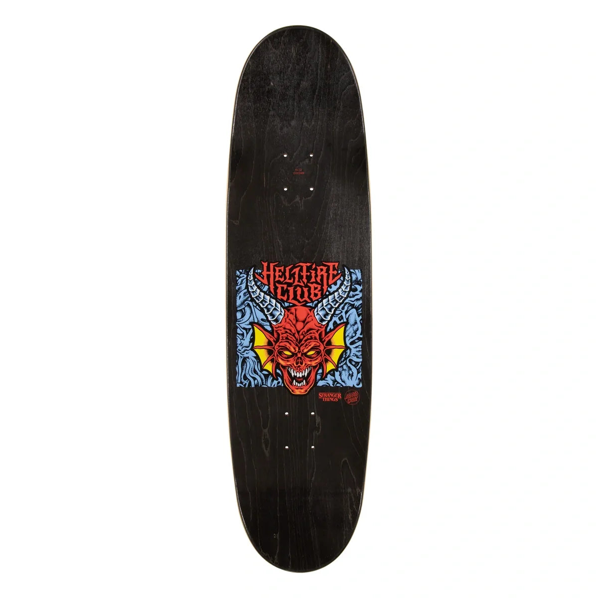 Santa Cruz - Stranger Things Hellfire Club Flames 9.00in x 32.00in skateboard deck