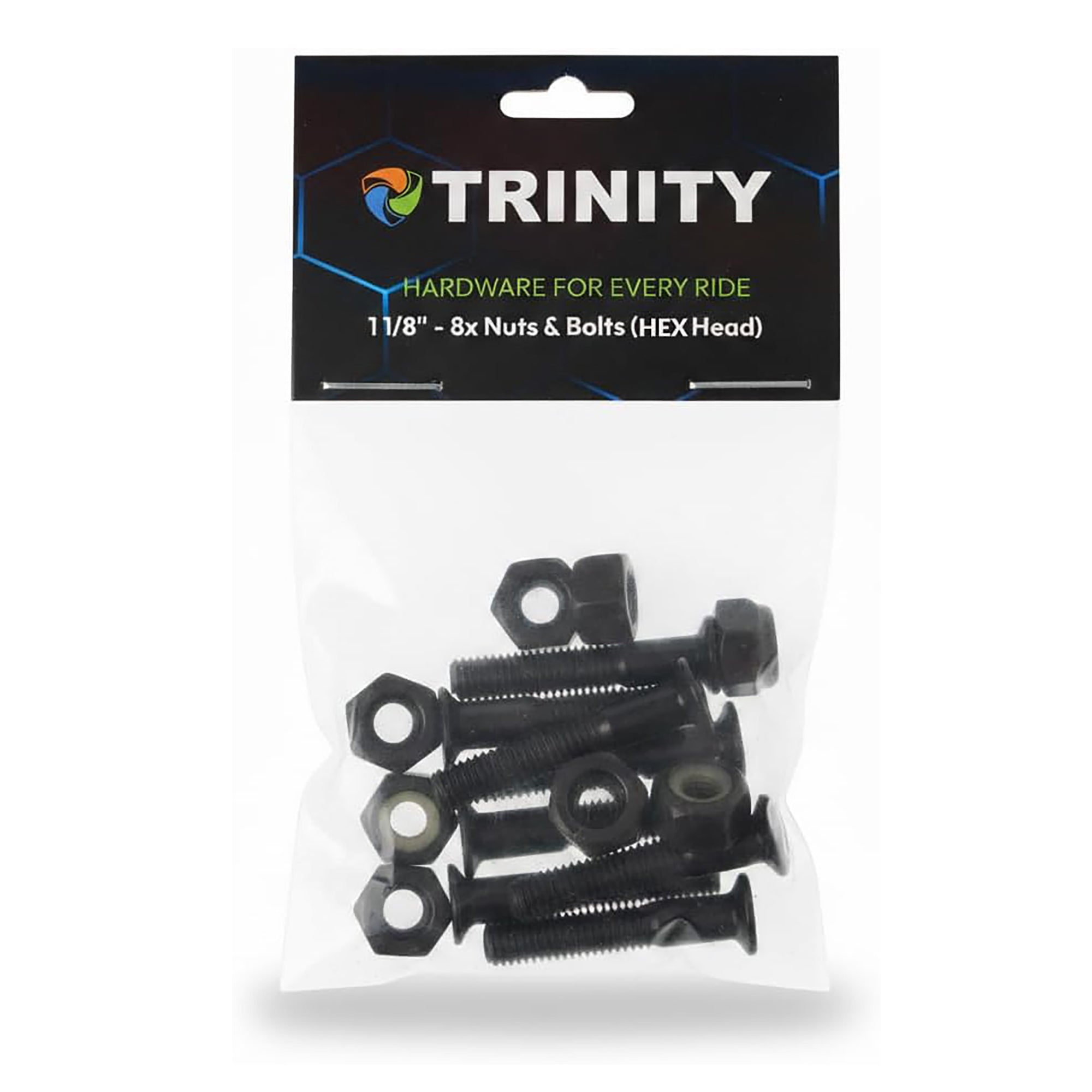 Trinity Skateboard Hardware 1.125 Inch Kruiskop - 8 Schroeven & Lock Nuts