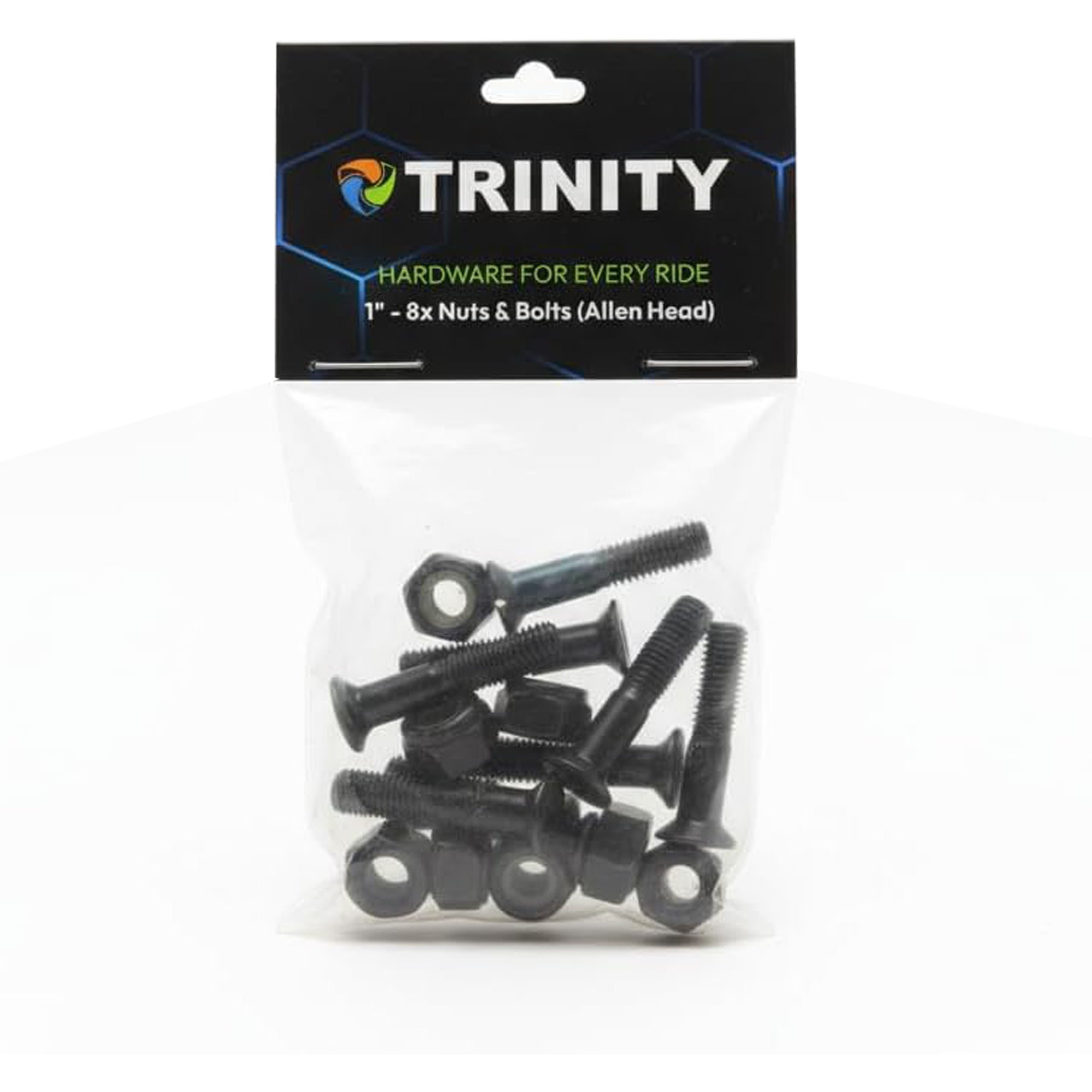 Trinity Skateboard Hardware 1 Inch Inbus - 8 Schroeven & Lock Nuts