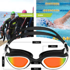 Tri-Sports Zwembril Gepolariseerd met Anti-Condens Lens - Wit/Zwart - Open Water & Triathlon